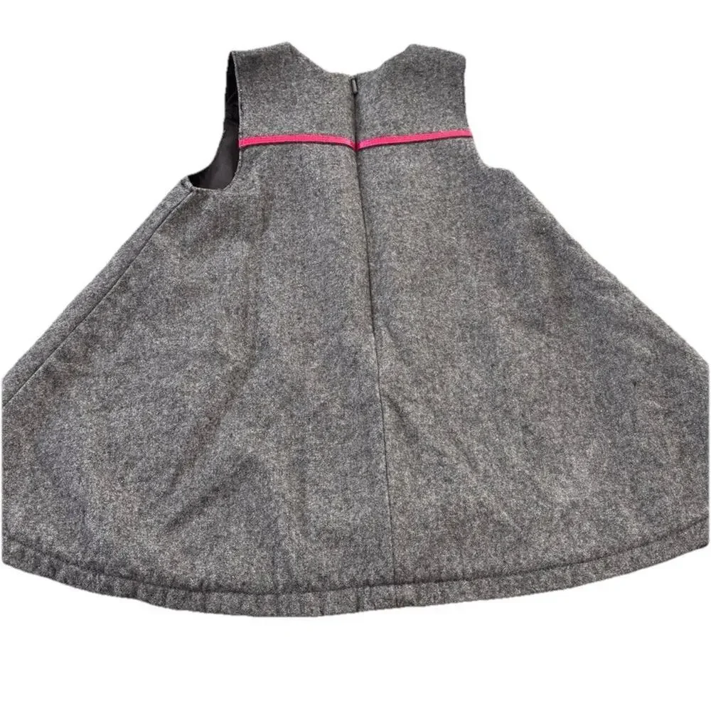 Gymboree girls Vtg CITY SIDEWALK 2003 Gray Wool Dress 12-18 mo Girl Dog Puppy